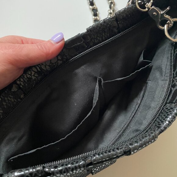 Soft crossbody bag, Checkered design bag with removable chain - Picture 5 of 10